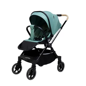 F900 Reversible Baby Stroller Adjustable Foldable Stroller with Extendable Canopy Footmuff and Mommy Bag for Infant Baby Toddler