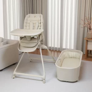 CY-M07 2 in 1 Baby High Chair and Bassinet Cradle Multi-Functional Convertible Chair for Napping & Feeding
