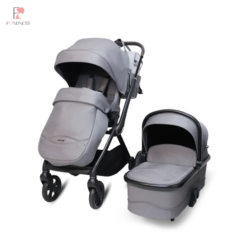 FTC020 2-in-1 Infant Baby Stroller with Bassinet, Compact Folding with Reversible Seat Magnetic Buckles